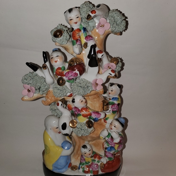 Vintage Porcelain Chinese Tree Prosperity figure - Picture 2 of 14